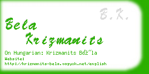 bela krizmanits business card